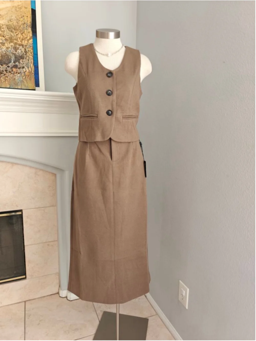 NWT Brown Tailored Two-Piece Set